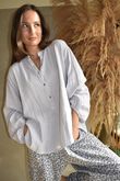 Laurie Cushion Cotton Blouse Smoke